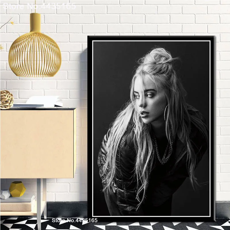 Billie Eilish Poster Singer Star Posters and Prints Wall Art Picture Canvas Painting Decoration for Living Room Home Decor - Цвет: Красный