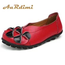 AARDIMI/Женская обувь ручной работы из натуральной кожи с цветочным узором; лоферы в ретро-стиле на плоской подошве; женская повседневная обувь на плоской подошве; большие размеры 35-43