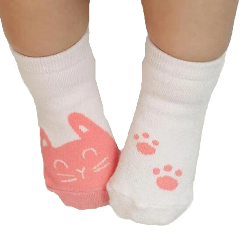Новинка года; носки с животными для малышей нескользящие носки для новорожденных с мультяшным котом нескользящие носки из чистого хлопка для сна для маленьких девочек
