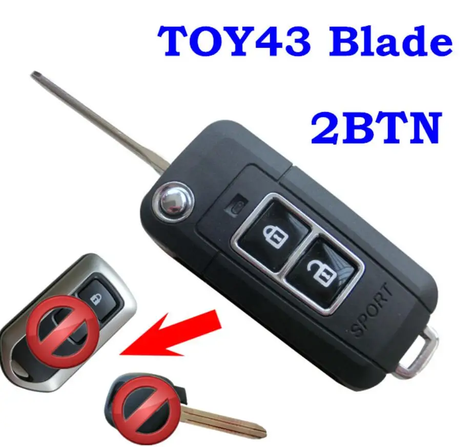 Brand New 3 Buttons/2 Buttons Modified Flip Folding Remote Key Case Shell For Toyota Camry Prado Highlander Yaris Vios | Автомобили и