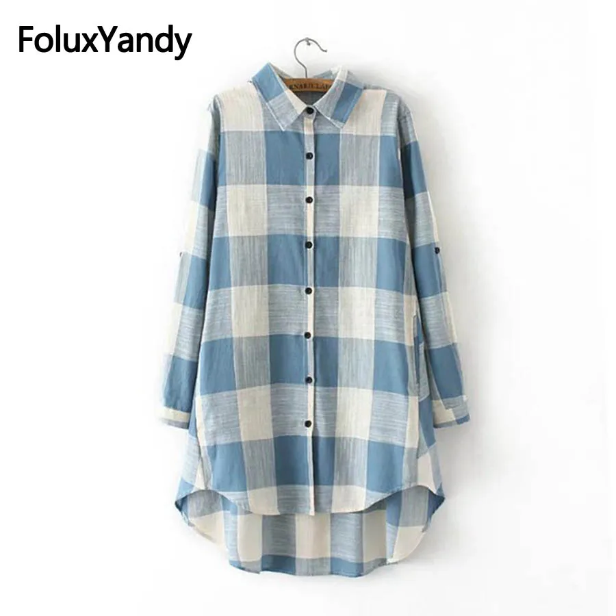 Women Cotton and Linen Blouses Long Sleeve Plus Size 3XL Casual Plaid Long Blouse Shirt KKFY2263oil Women Cotton and Linen Blouses Long Sleeve Plus Size 3XL Casual Plaid Long Blouse Shirt KKFY2263oil