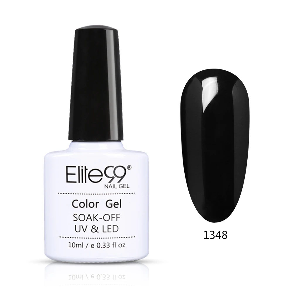 Elite99 10 мл УФ гель для ногтей Светодиодный лампа Гель лак черный белый