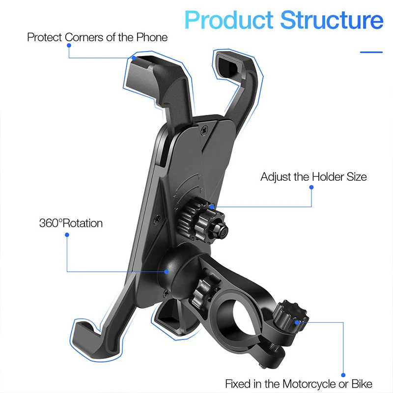 

Universal Adjustable Bicycle Phone Holder shockproof Pull Handlebar Clip Stand GPS Mount Bracket Stand For iPhone 8 7 6 Plus