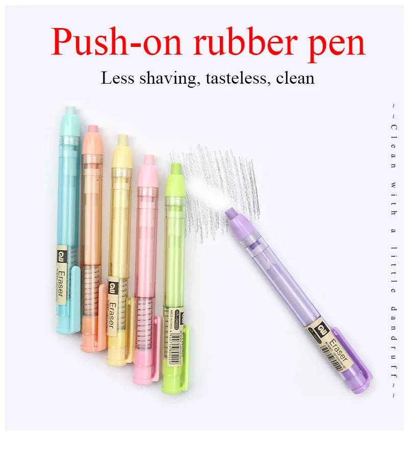 Нажимная резиновая ручка один/6 шт Художественный набор канцелярские принадлежности резиновая ручка ластики пресс-тип резиновая ручка для