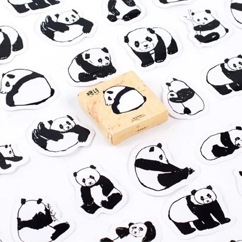 Stationery+Stickers  Optimum Discount  Free Shipping 45 Pcs /Pack Cute Animals Panda Decoration Adhesive Stickers Diy Cartoon Stickers Diary Sticker Scrapbook Stationery Stickers