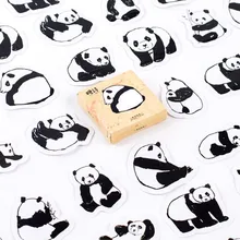 Adesivos decorativos panda de animais fofos, 45 unidades/pacote, desenhos animados, faça você mesmo, adesivos de papelaria, diário, scrapbook, papelaria