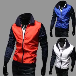2015 New Male Outerwear Spring And Autumn Men's Clothing Cardigan Top Fashion Color Block Outdoor Trench Boys Outerwear