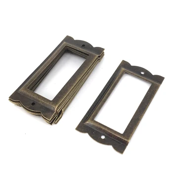 

85*42MM Box Case Cabinet Card Tag Label Holders Frames Bronze color 12PCS