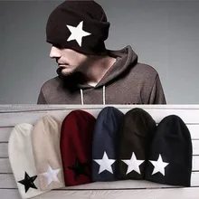 Осень и зима новая шерстяная вязаная модная шапка Звездный дизайн мужские модные аксессуары