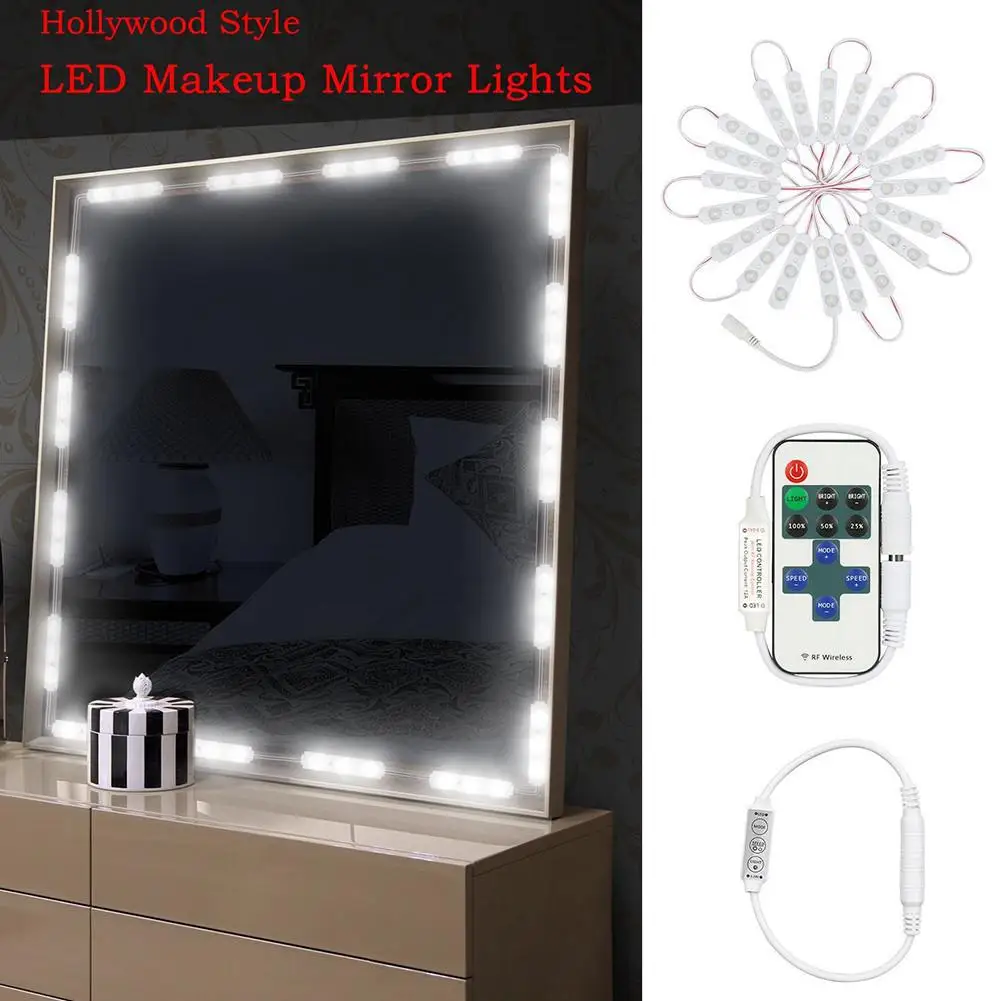 

SOLLED 60 LED Creative Remote Control Mirror Light Dimming Make-up Lamp Closet Light Table Lamp Cabinet Bookcase Light