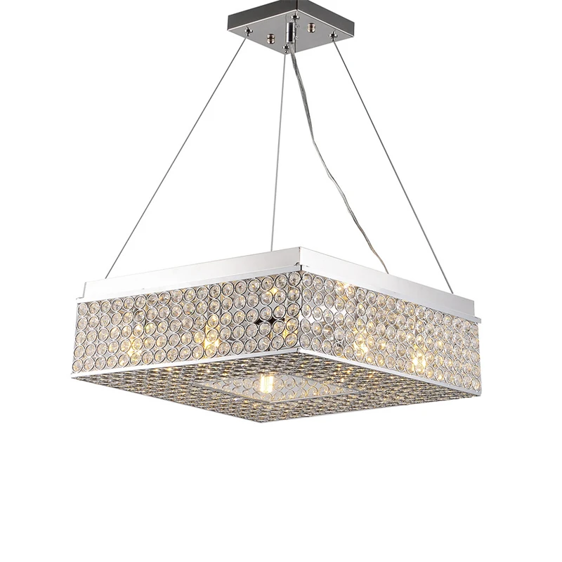

Modern Square Chandeliers Dining Room Illumination Lighting Square Crystal Chandelier