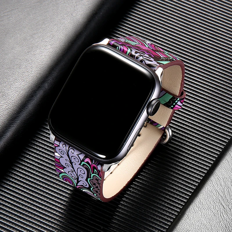 Ремешок Chengxi для часов 38 мм/40 мм/42 мм/44 мм Apple Watch Series 4 3 2 1 с регулируемой пряжкой кожаный ремешок для мужчин и женщин