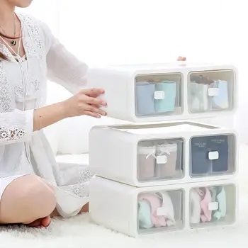 

Large Capacity Underwear Thickening Plastic Storage Box Wardrobe Drawer Type Practical Underpants Socks Sundries Box Organizer