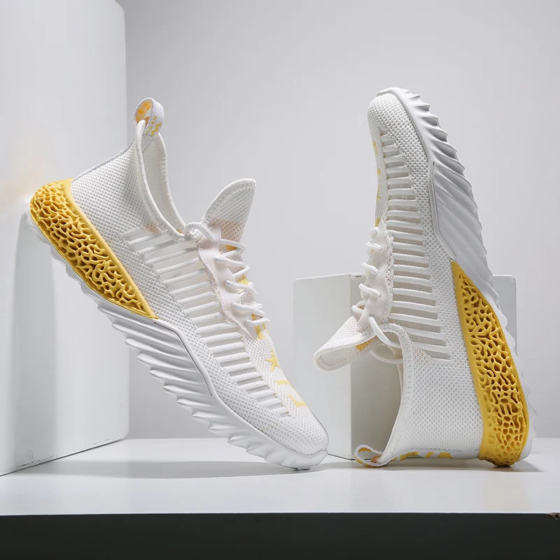 

New Men's Vulcanized Shoes Male Sneakers 2019 Fashion Summer Comfortable Low Top Flat Shoes Breathable Wedges Sneakers