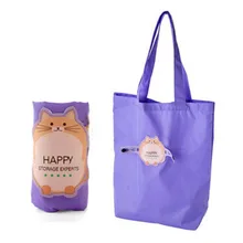 25 шт./лот Ткань Оксфорд складная сумка для похода в магазин мультфильм Экологическая сумка для хранения многоразовая милая сумка с изображением животного сумка сумки