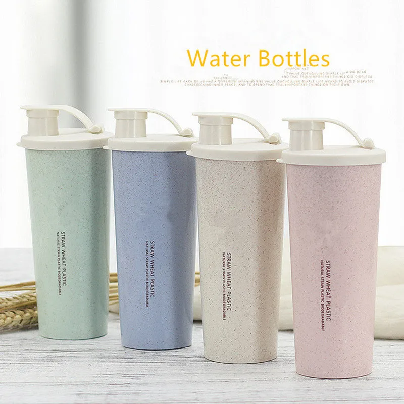 

1PC New 450ml Protein Powder Shaker Water Bottle Wheat Straw BPA Free Mixer Sports Fitness Protein Shaker Milk Shake Bottle