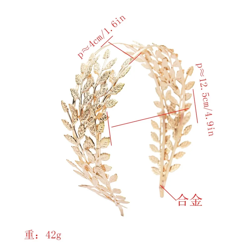Римская богиня, Мужская большая Золотая Серебряная повязка на голову с листьями, Женская Королевская корона, диадема, греческий головной убор, свадебный аксессуар для волос, греческое ювелирное изделие