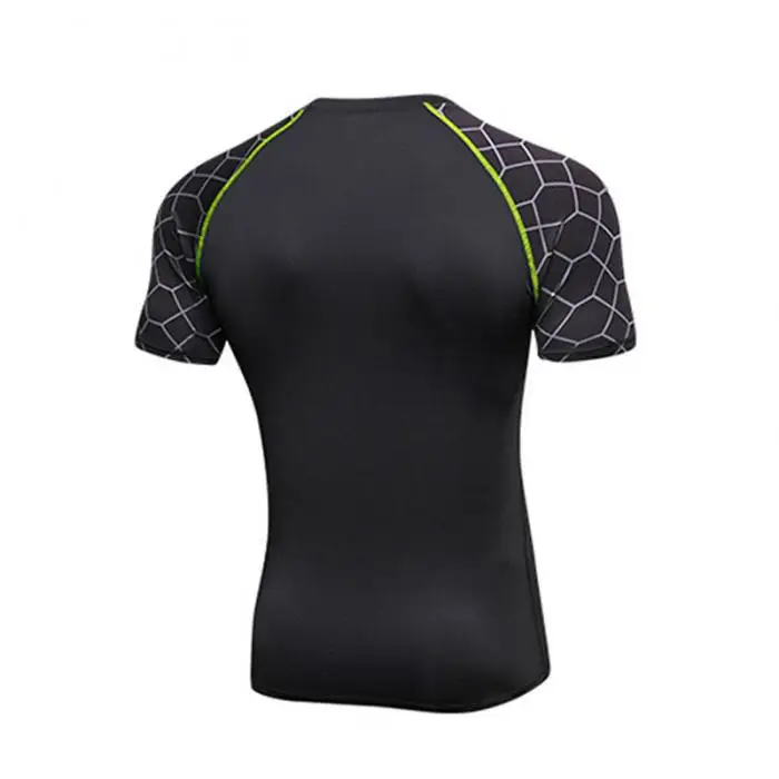 Мужские спортивные топы эластичные быстросохнущие плотные спортивная одежда с принтами для тренировок ALS88