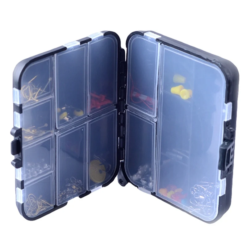 

Plastic Fishing Tackle Box 8/10/15/24 Compartments Eco-Friendly Portable Fishing Lure Hook Rig Bait Storage Case