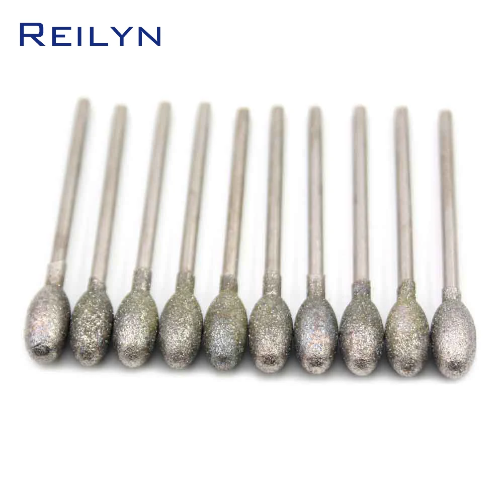 G-type Fine grain dremel tools polishing Emery diamond jade abrasive bits teeth grinding bits dental abrasive head for dremel 1 50pcs diamond coated cylinder shaped grinding head 46 150 abrasive tools for jade stone carving polishing 3mm shank