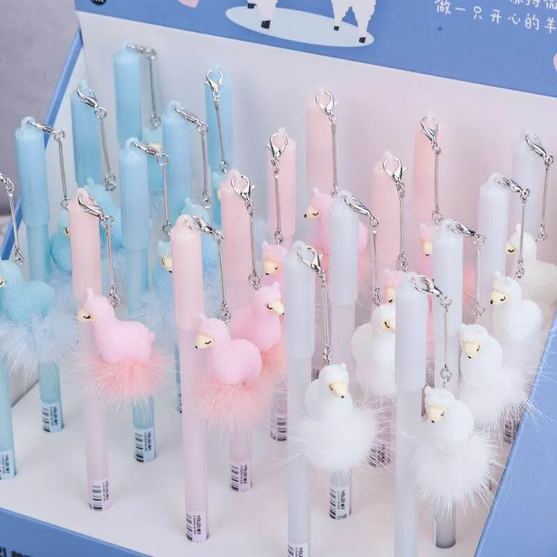 

3 pcs/lot Alpaca Pendant Gel Pen Signature Pen Escolar Papelaria School Office Supply Promotional Gift