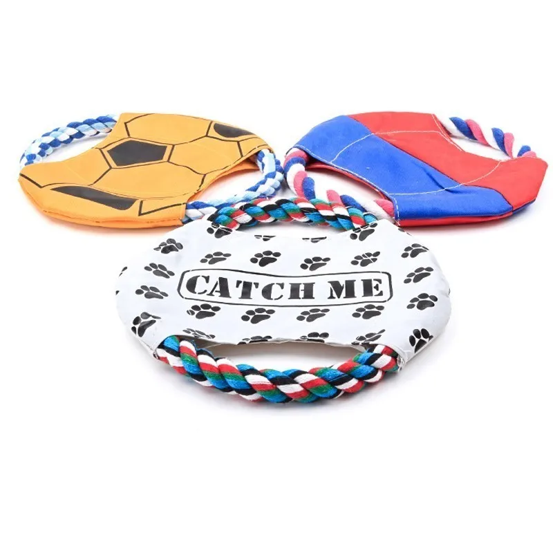 Высокое качество холст льняные летающие диски игрушки для собак водостойкие Прочные наружные тренировочные интерактивные игрушки Веревка для жевания товары для собак Игрушки