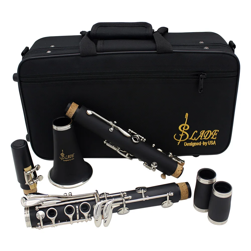 

Clarinet ABS 17 Key Clarinet bB Flat Soprano Binocular with Cork Grease Cleaning Cloth Gloves 10 Reeds Screwdriver Reed Case