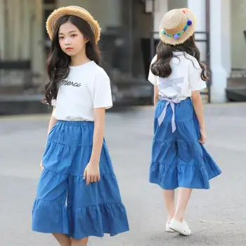 

New 2PCS sets baby girl clothes summer short t-shirts + loose pants children cotton Outfit Child Suit New ws149 free shipping