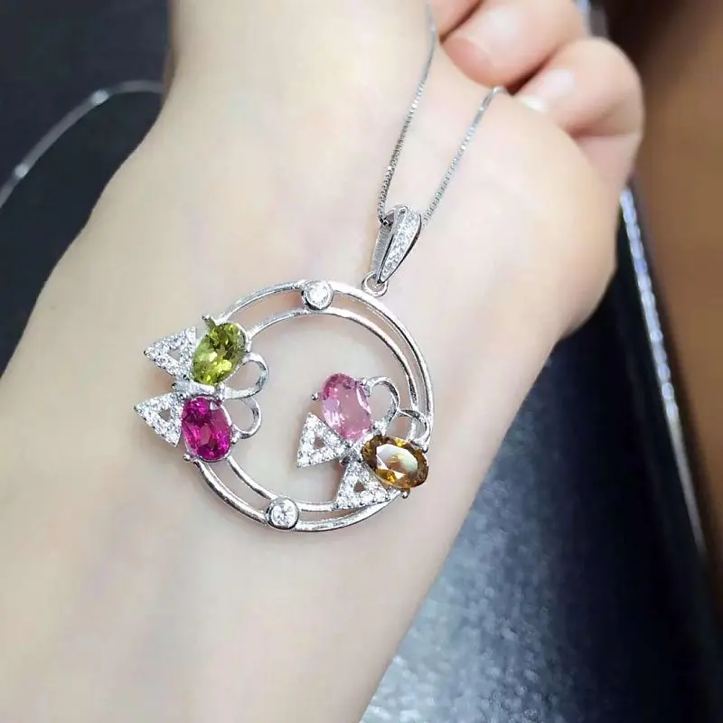 

2017 Collier Qi Xuan_Tourmaline Stone Fashion Pendant Necklaces_Real Necklaces_Quality Guaranteed_Manufacturer Directly Sale