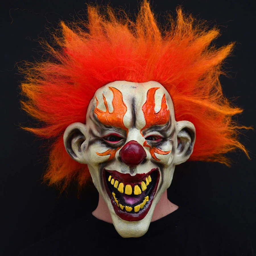 Пламя Клоун Маска злой страшные маски для хеллоуина Mascaras De латексная Реалистичная маскарадная вечерние маска для косплея смешная Джокер маска ужасов