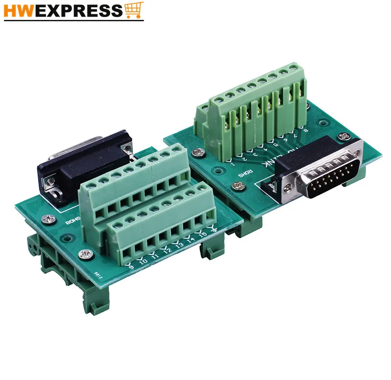 

DB15 parallel port free welding plug DR15 male and female head 2 row 15 pinhole adapter terminal plate rail terminal