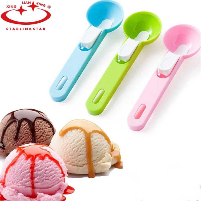 

1Pcs New Arrival Plastic Ice Cream Scoop Spoon Melon Ball Dig Sphere Ball Fruit Ice Cream Jelly Spoon Scoop Tools