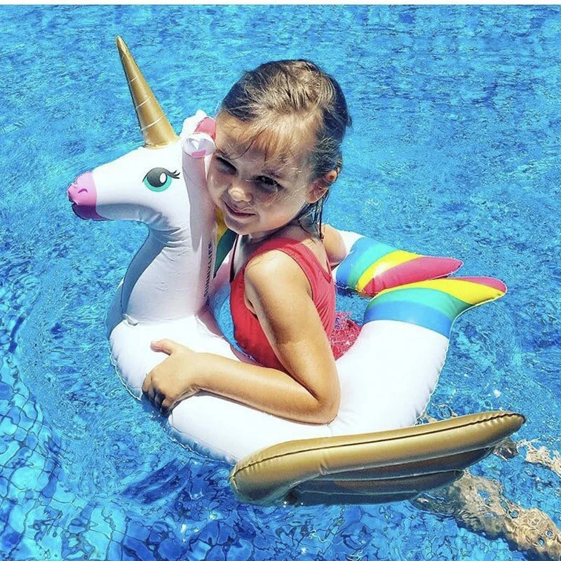 

Summer Inflatable Flamingo Pool Float Kids Circle Swan Swimming Rings Seat Boat Water Fun Pool Toys