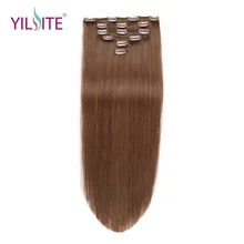 YILITE Non Remy Straight font b Clip b font font b In b font Human Hair