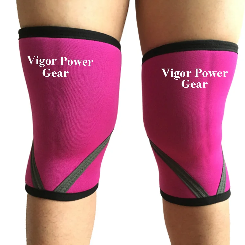 Vigor power gear 7 мм Неопреновые наколенники силовые подъемные наколенники Поддержка тяжелой атлетики крепкие наколенники фитнес Кроссфит