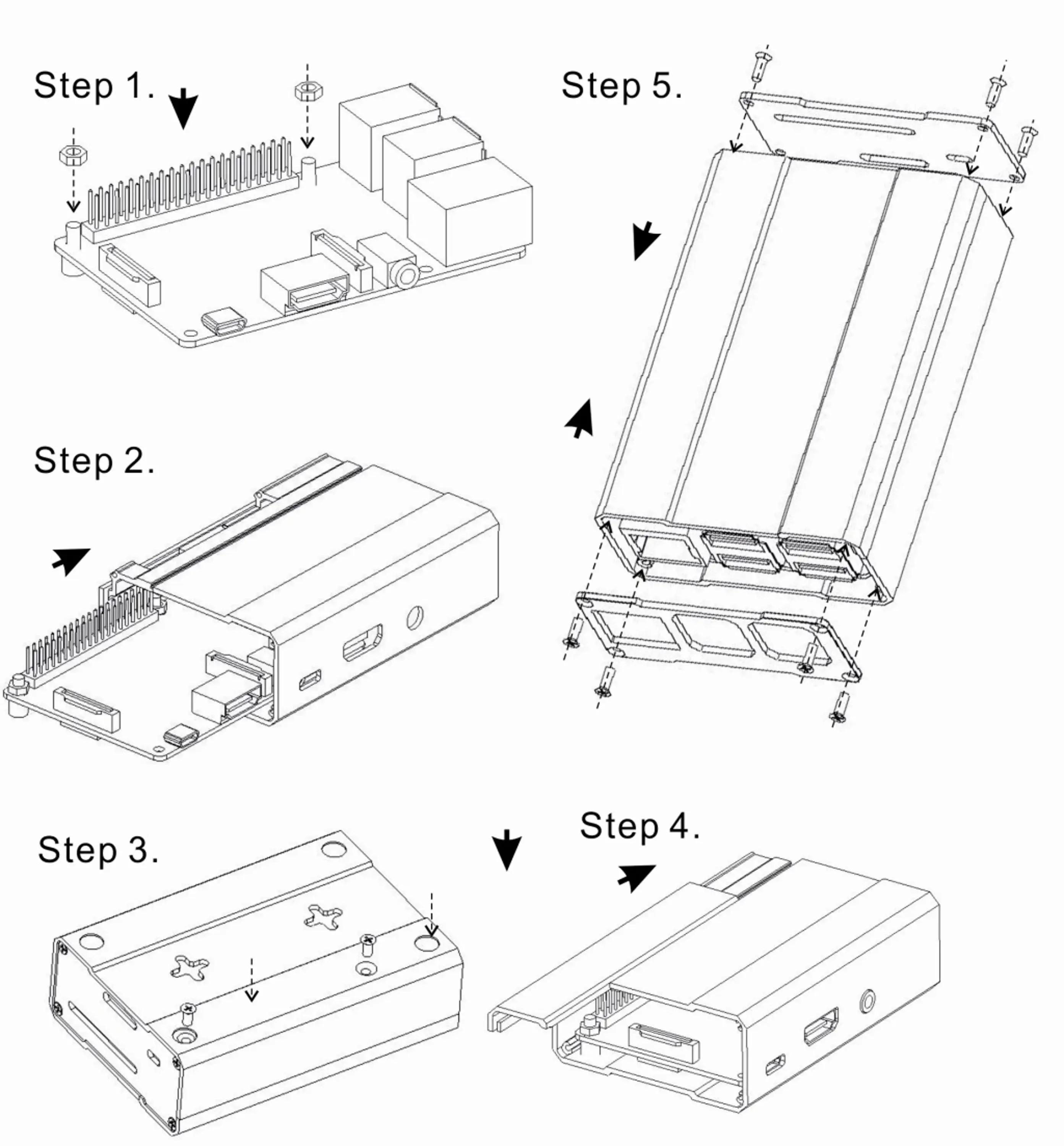 Черный алюминиевый чехол B61, металлический чехол для Raspberry PI 3 B, Модель B, Raspberry PI 2 B, металлическая коробка, алюминиевый корпус