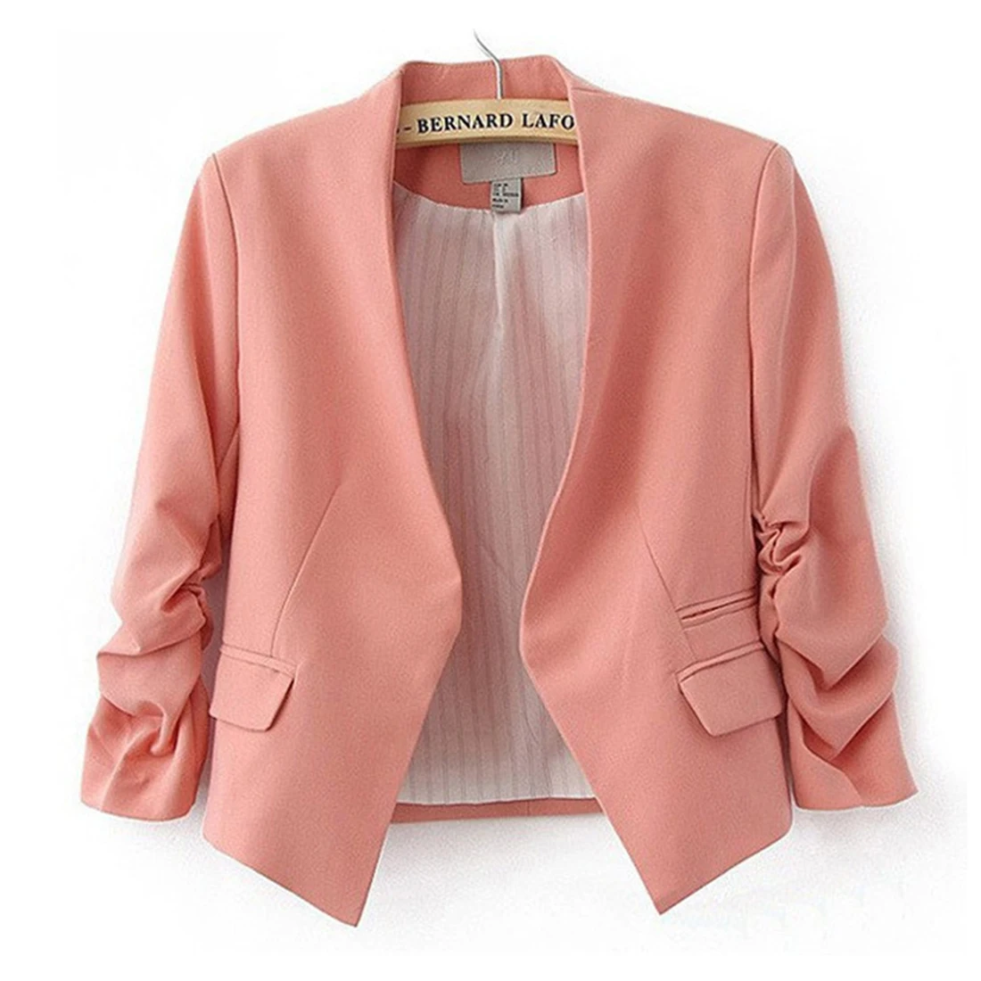 black blue pink rose small jackets women 34 sleeve vintage office work casual slim - Buy Candy By Color black blue pink rose small jackets women 34 sleeve vintage office work casual slim - Buy Candy By Color