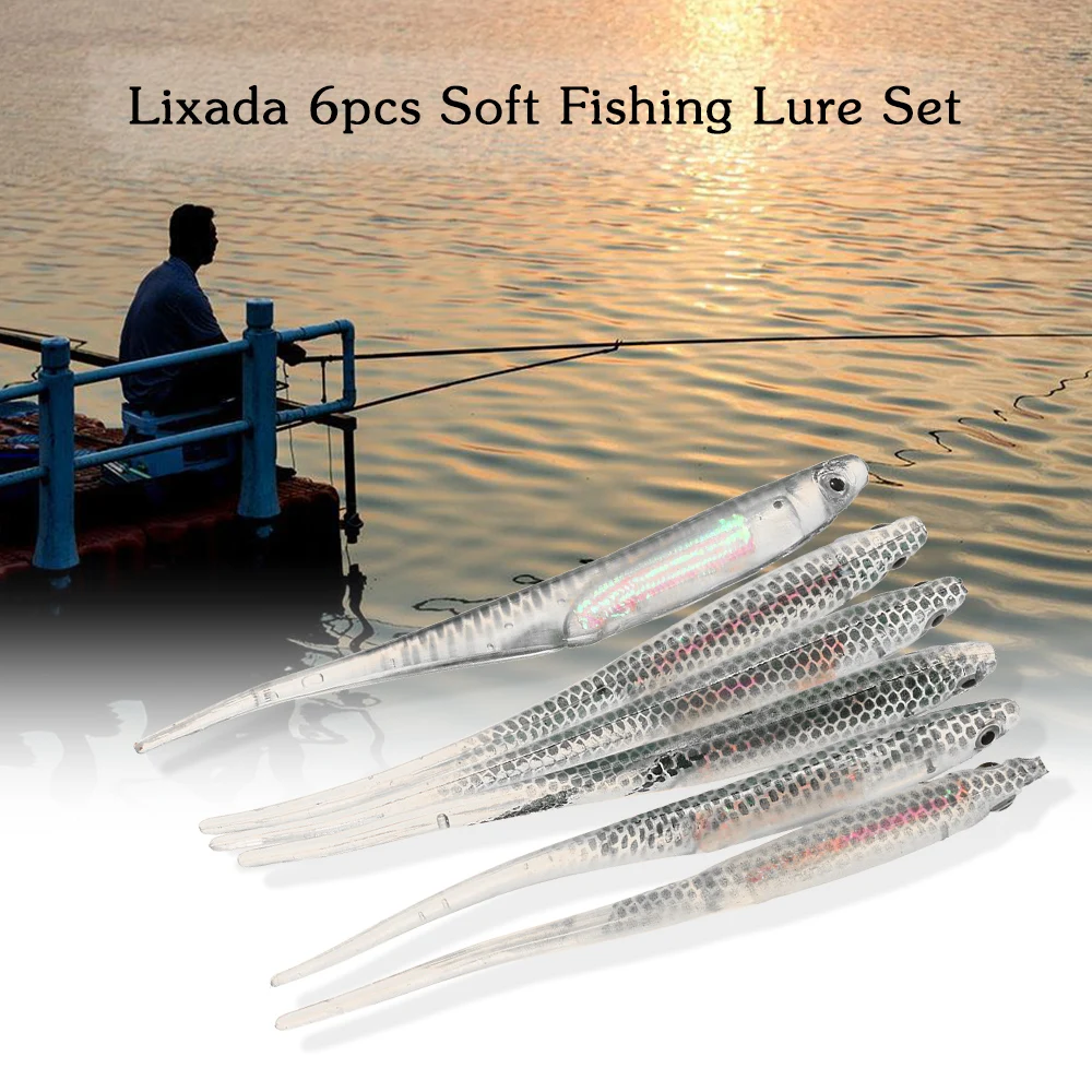 

Lixada 6PCS 9cm 3g Fish Type Soft Fishing Lure 3D Eyes Soft Lure Soft Bait Sea Fishing Lure