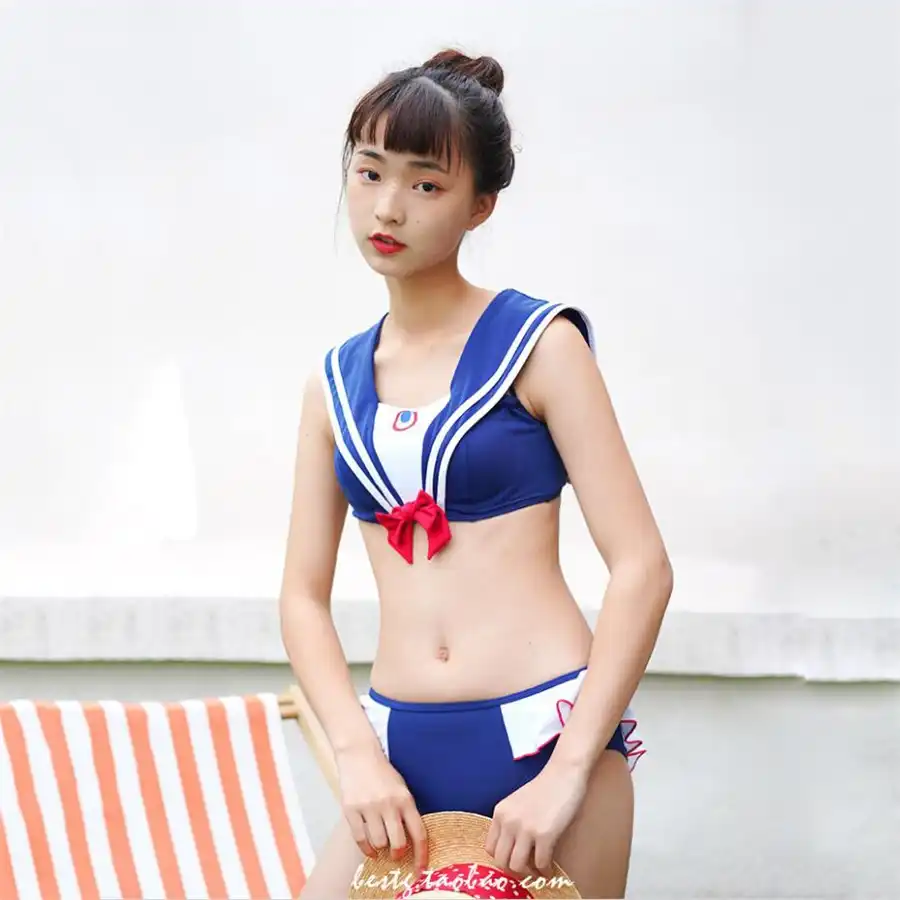 女性のセクシーなアニメ美少女戦士セーラームーン月野うさぎ海軍セーラースーツ水着コスプレ衣装かわいい水着 Sukumizu ランジェリーセット Aliexpress