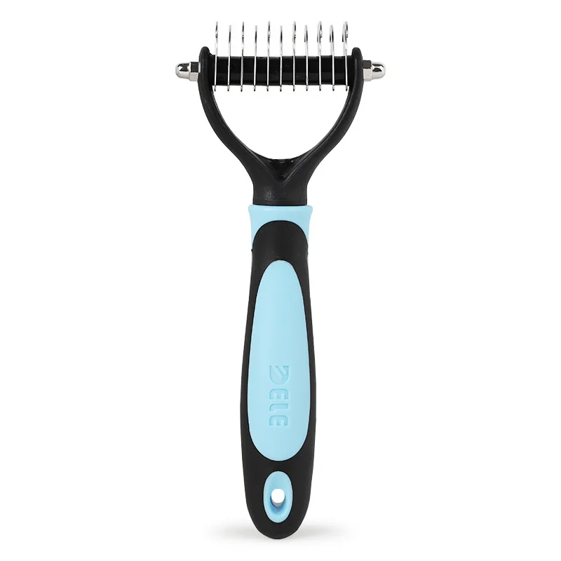 Pet Comb Dog Cat Deshedding Comb Stainless steel silicone handle Hair removal Brush Pet Bath