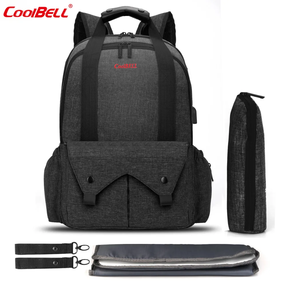 

CoolBell Mummy Bag Backpack With Insulated Pockets Big Size Baby Bag Water-resistant Travel Backpack Bag Stroller Bag