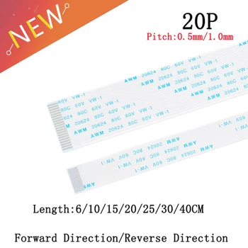 

10PCS FPC/FFC Ribbon Flexible Flat CABLE PITCH 0.5MM/1.0MM A-Type 20P FFC WIRE Length 6/10/15/20/25/30/40CM