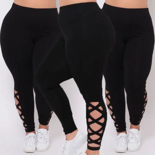 The Found Newest Hot Cute Fat Womens Black Slim Leggings Plus Size