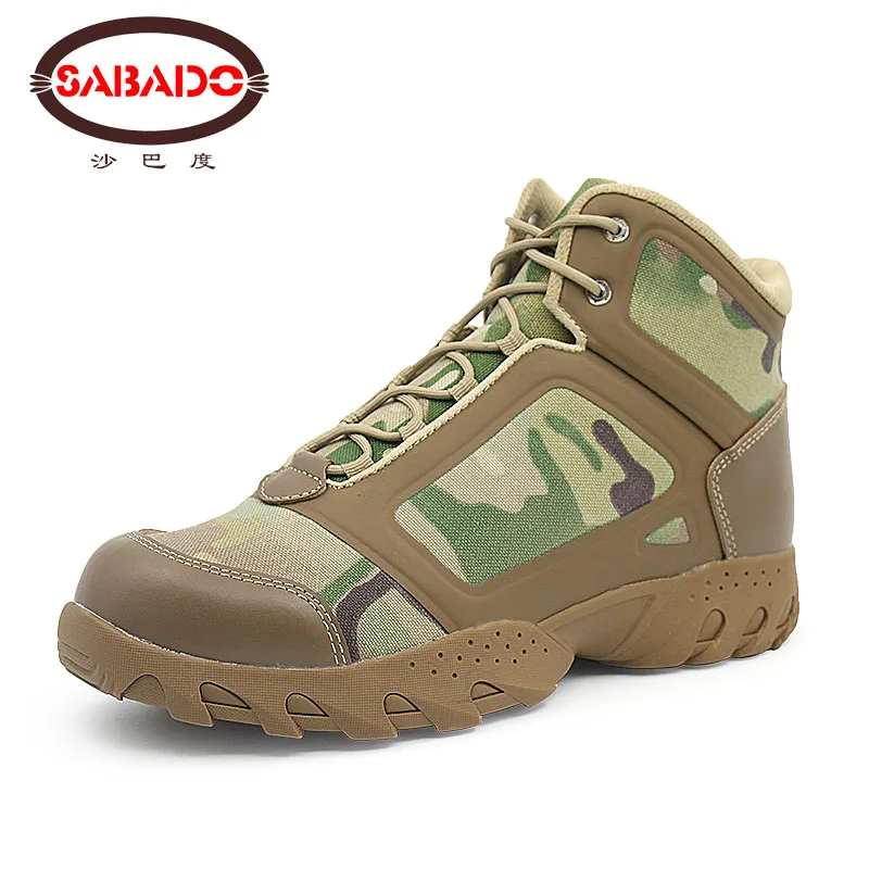 Outdoor Men Tactical Boots For rubber shoe heel Mountain Anti skid Wear