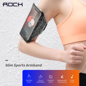 

Rock Slim Sports Armband pouch Mobile Phone running waterproof Bag below 7 inch Case For iphone 11 xs samsung s20 huawei p30 pro