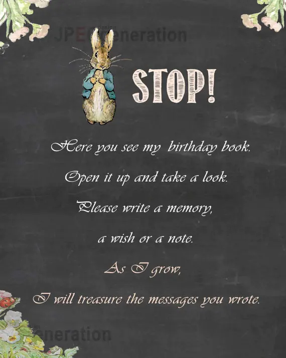 personal customized birthday message sign book stop here photo guest sign in book