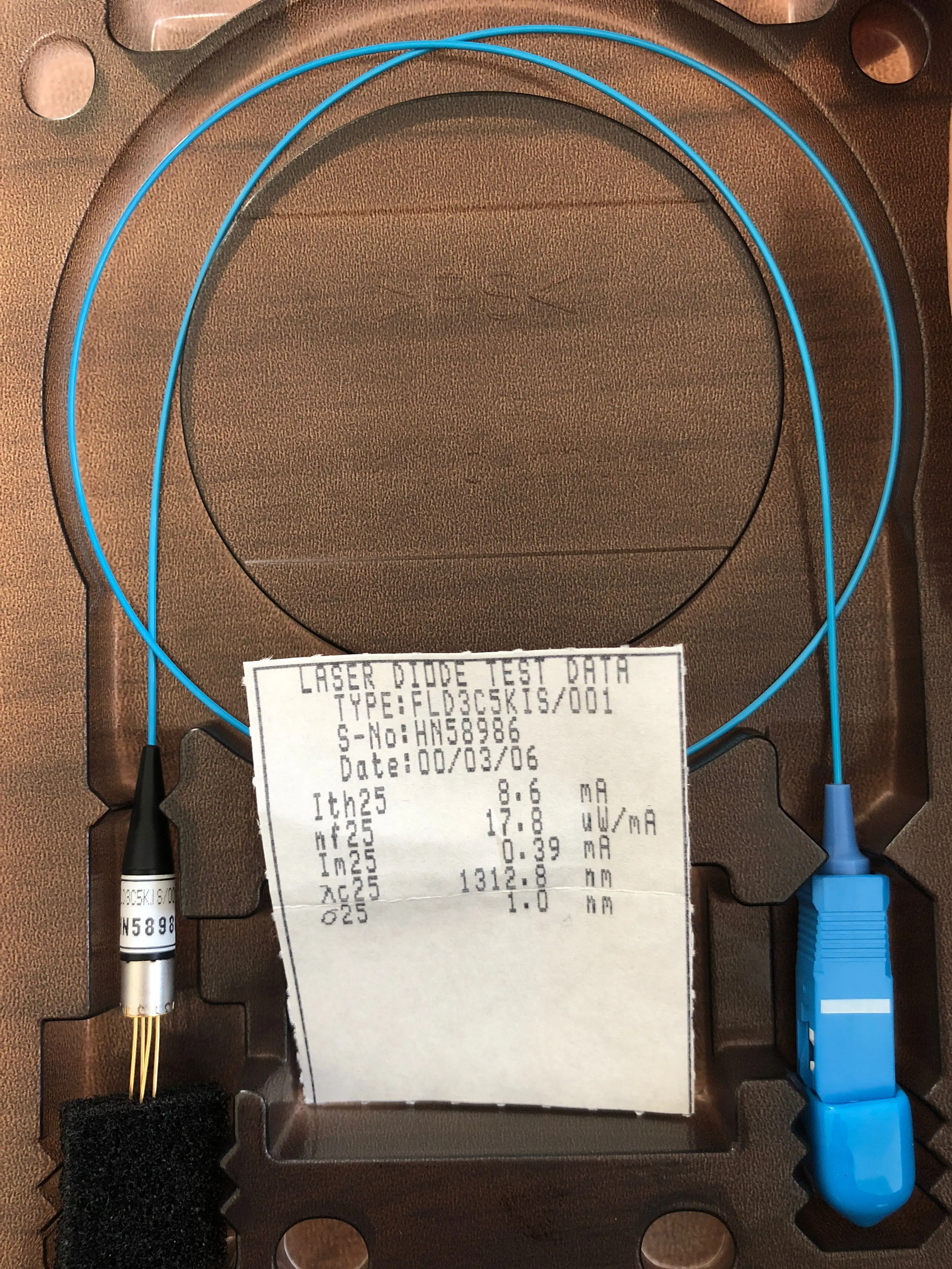 FLD3C5KIS/001 HN58986 1310nm 622 МБ/с. 0,2 МВт до 0,5 МВт SCPC лазерный диод данные получены в результате испытаний