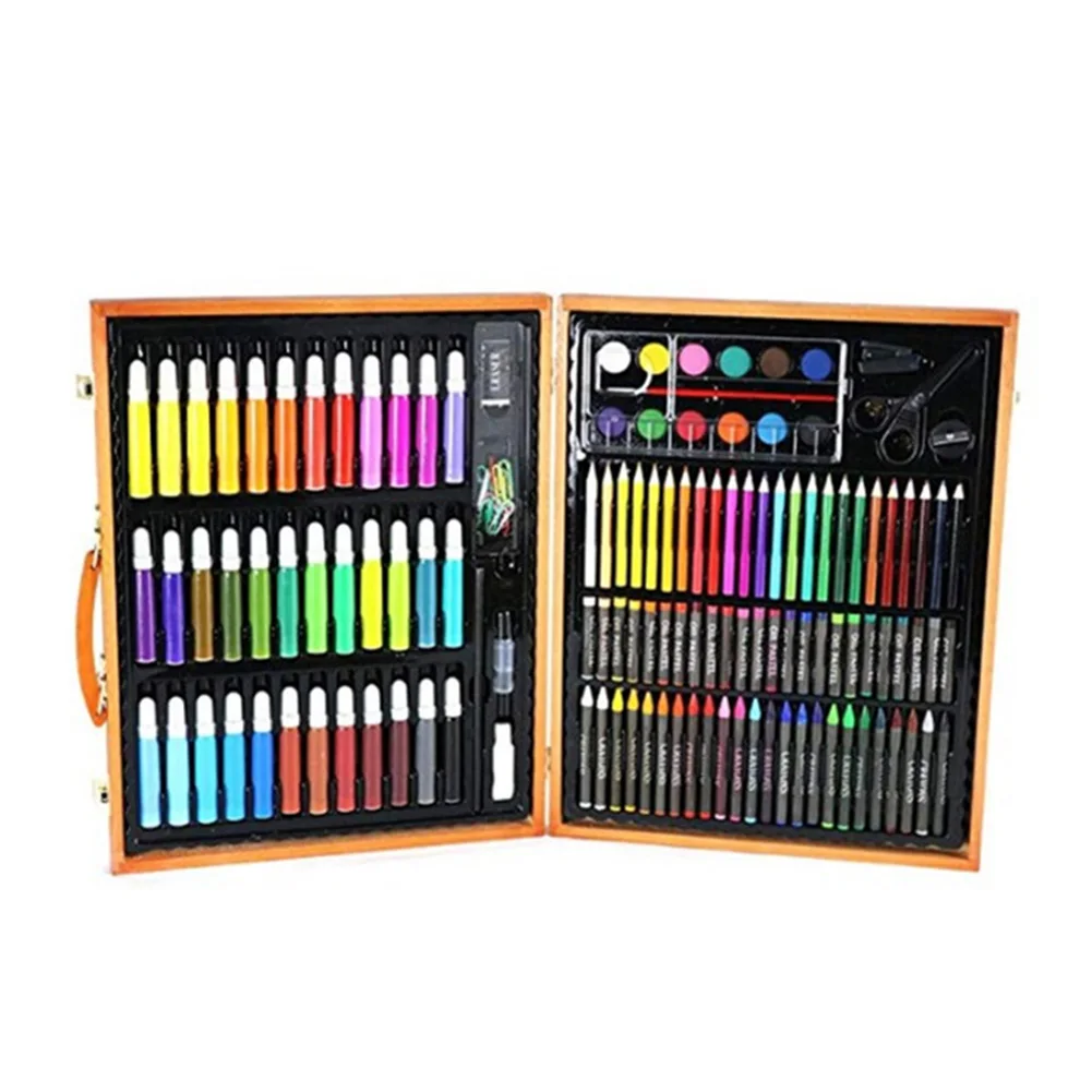 

Children For Drawing Sketching Watercolor Pen Pencils Office Multi Color Painting Brush Storage Case Gift Student Crayon Art Set