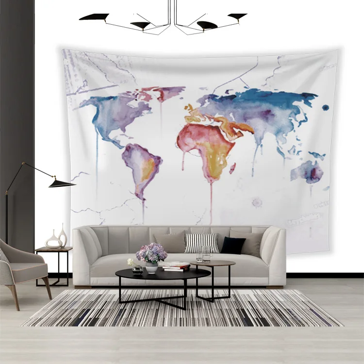 

Map Pattern Tapestry Throws Blanket Beach Towel Travel Picnic Blanket Towel Quick Dry Tapestry Wall Decor