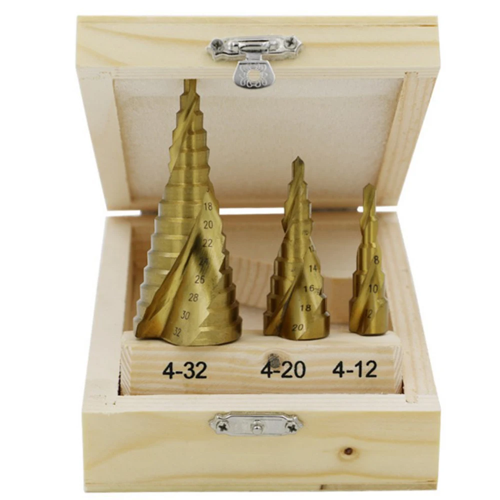 Triangular shank spiral slot step drill Pagoda drill Multi functional